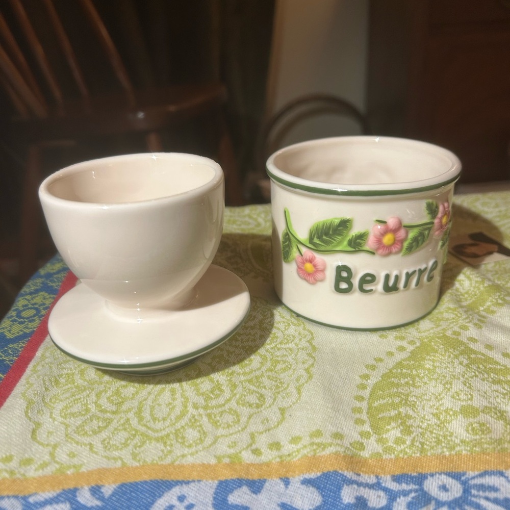 Classic ceramic Butter Bell, raised painted wording BUTTER in French & English - Picture 5 of 12
